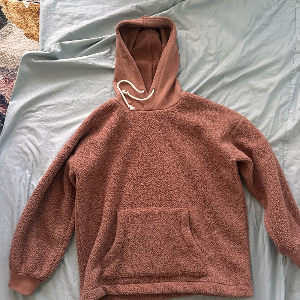 Madewell brown teddy bear hoodie